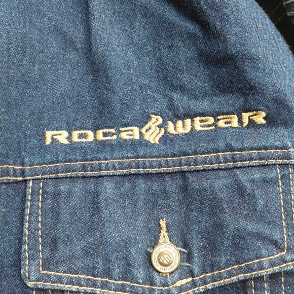 ROCAWEAR Mens Denim Jacket Size 2x Embroidery Length 30" - Picture 10 of 10